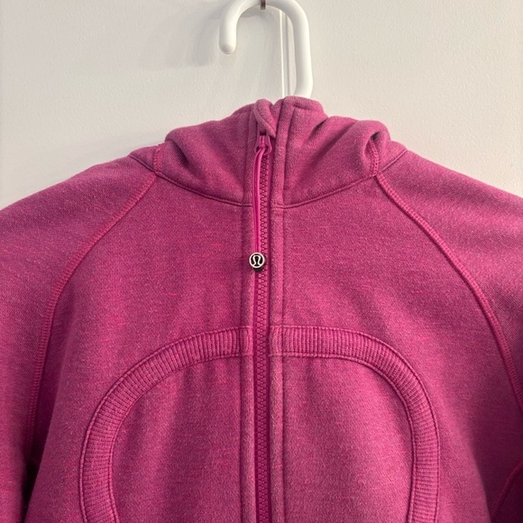 Lululemon Scuba Full Zip Hoodie Jacket Fuchsia Pink Size 6 Thumbholes - Picture 3 of 16